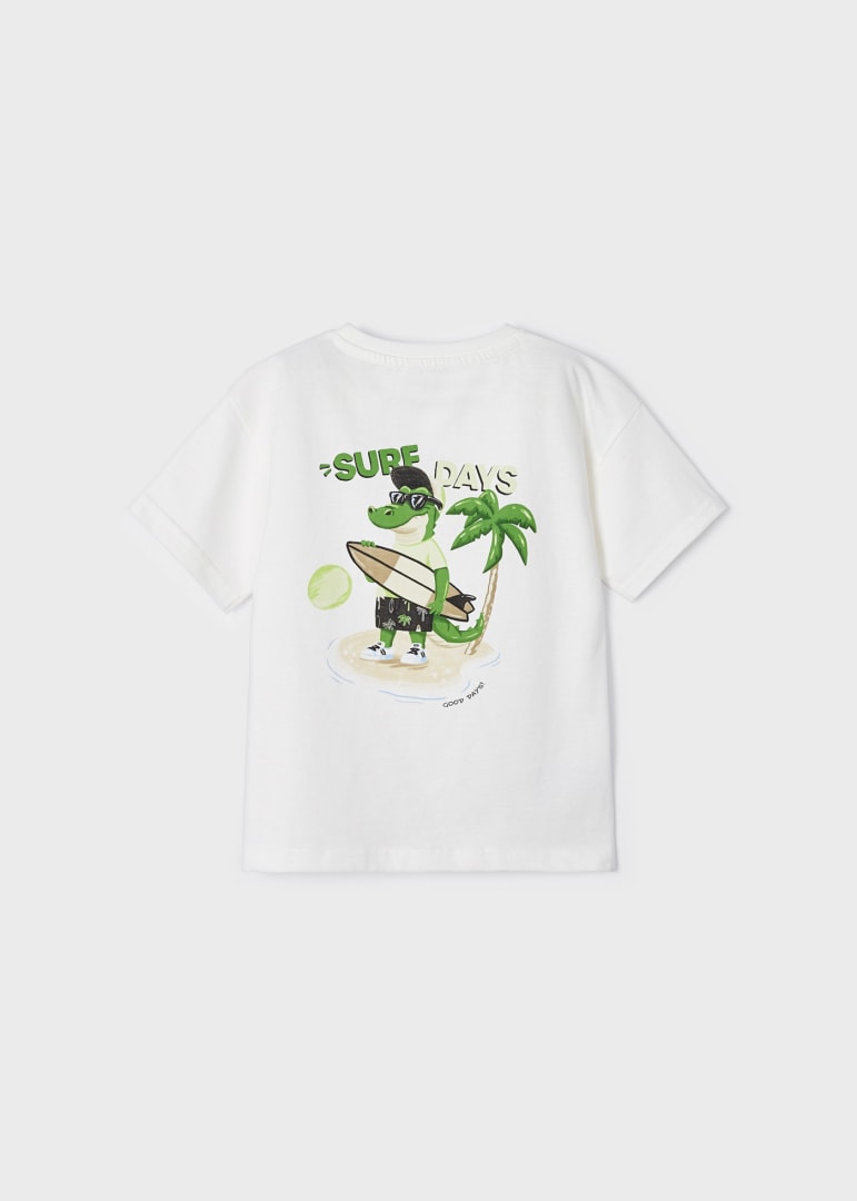 Playera skater fit de algodón sostenible para niño Art. 23-03015-023 Nata