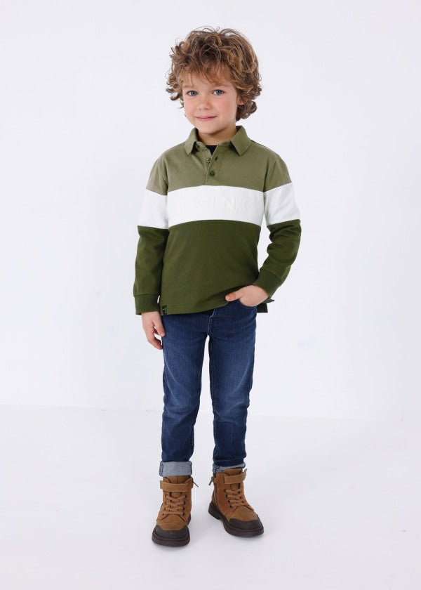 Polo color block Better Cotton niño MAYORAL Ref. 13-04104-048 Eneldo