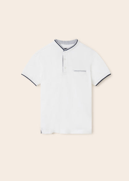 Polo con cuello mao de algodón para chico Art. 23-06103-035 Blanco