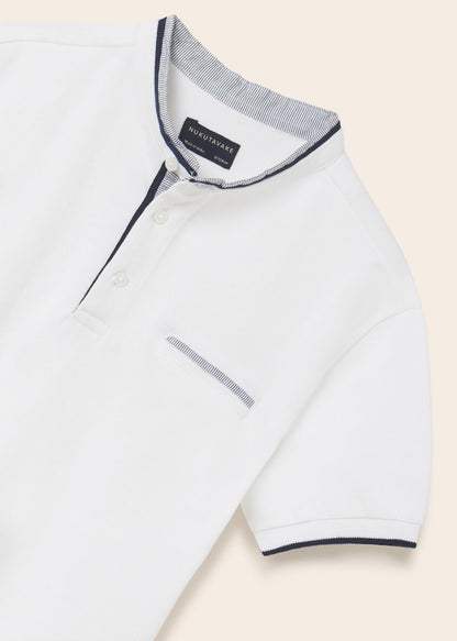 Polo con cuello mao de algodón para chico Art. 23-06103-035 Blanco