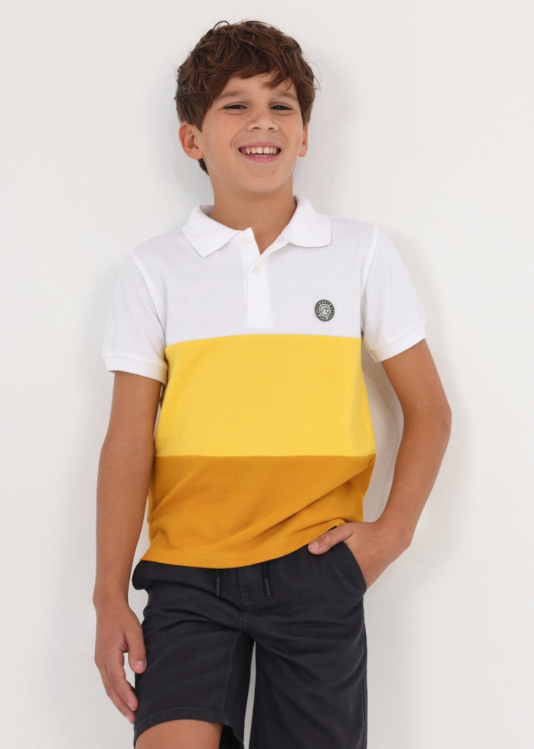 Camiseta Polo con estampado de algodón para chico NUKUTAVAKE Ref. 23/6105/45 Curry