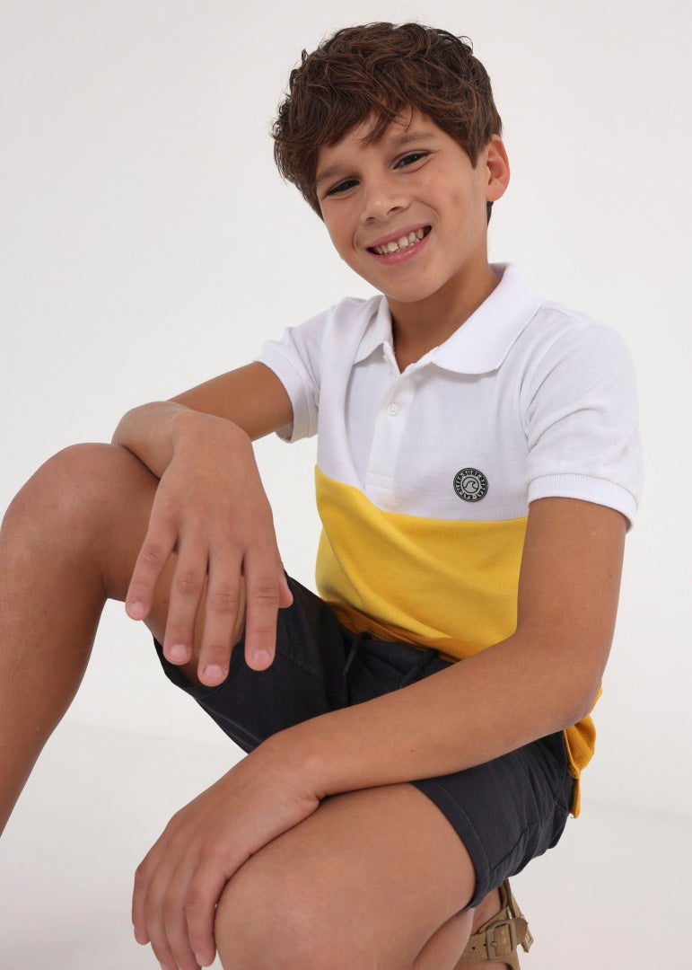 Camiseta Polo con estampado de algodón para chico NUKUTAVAKE Ref. 23/6105/45 Curry