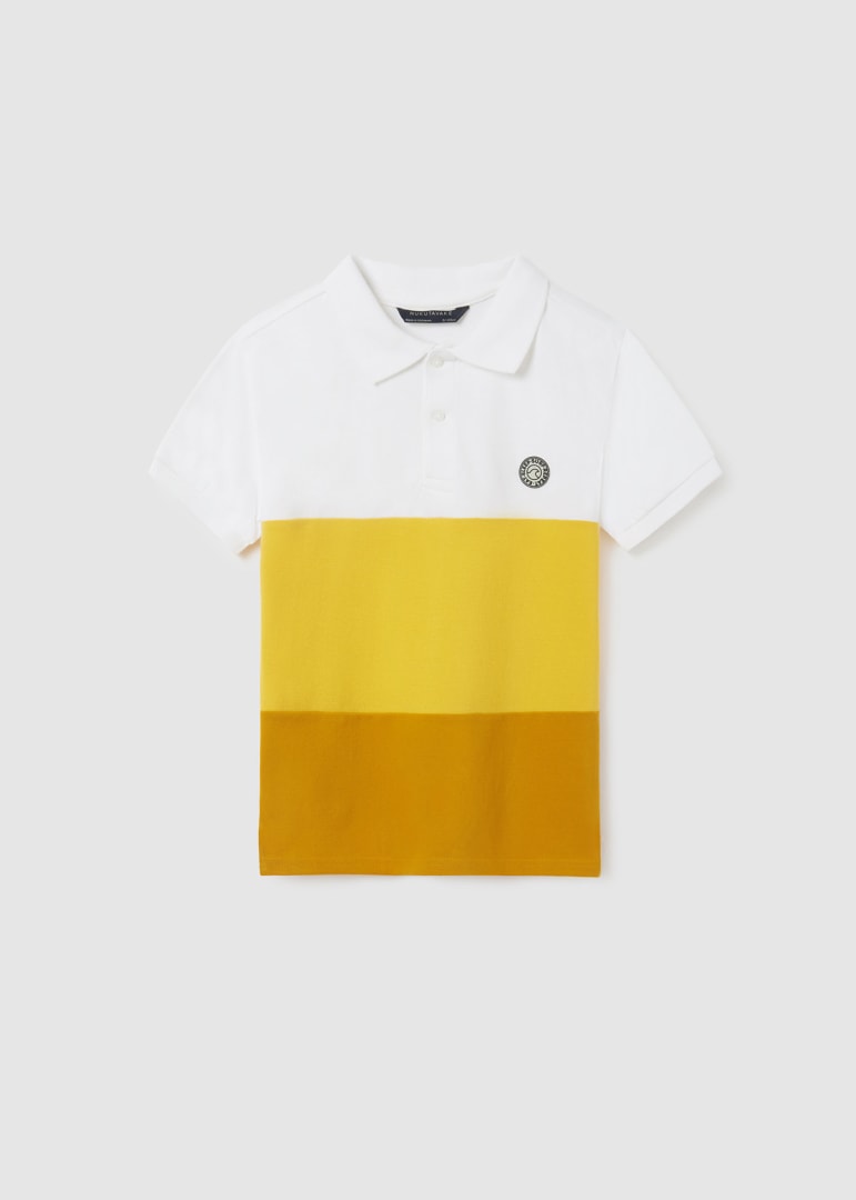 Camiseta Polo con estampado de algodón para chico NUKUTAVAKE Ref. 23/6105/45 Curry