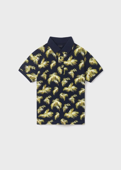 Polo con estampado de algodón sostenible para niño Sku  6104 Color Marino