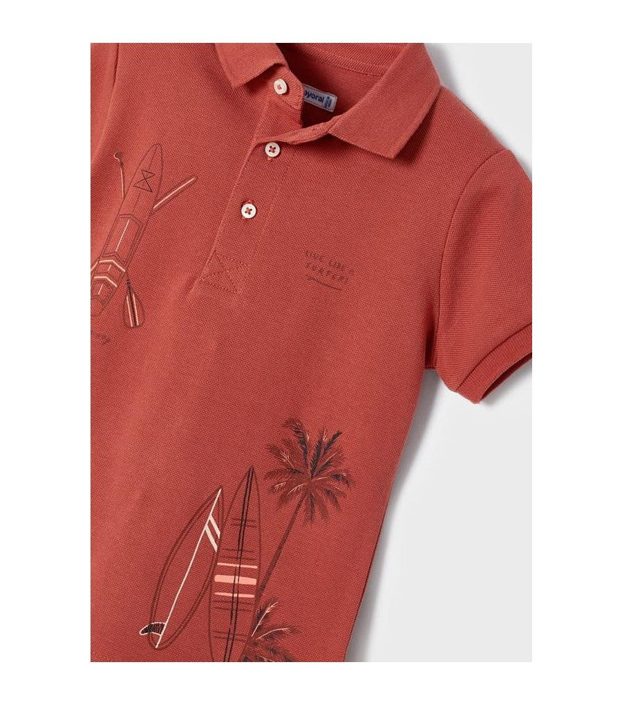 Camisa Polo Print Pocisionado Sku 3109 Color 25 Terracota