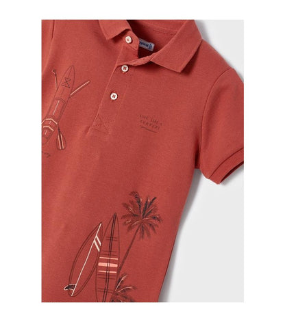 Camisa Polo Print Pocisionado Sku 3109 Color 25 Terracota
