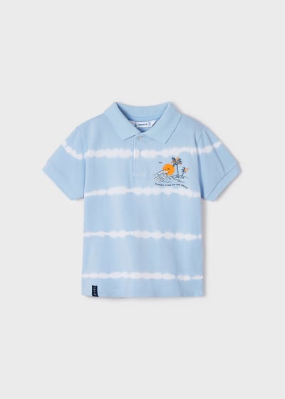 Polo de manga corta tie dye en algodón para niño Sku 3156 Color Ola