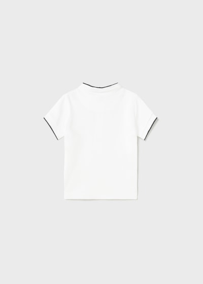 Polo manga corta con cuello mao para bebé Sku 1101 Color 34 Blanco