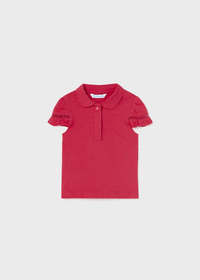 Polo manga corta de algodón sostenible para bebé Sku 1191 Color 10 Sandia