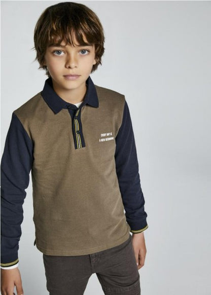 Camiseta Polo Combinado Manga Larga para chico NUKUTAVAKE Ref. 7147/ Nutria