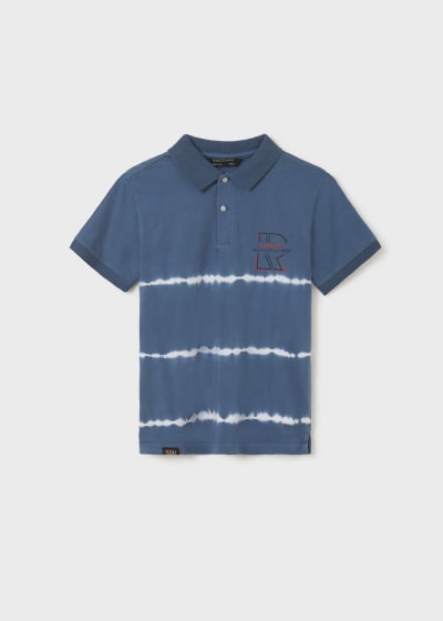 Polo tie dye con motivo estampado de algodón para chico Sku 6109 Color Azul