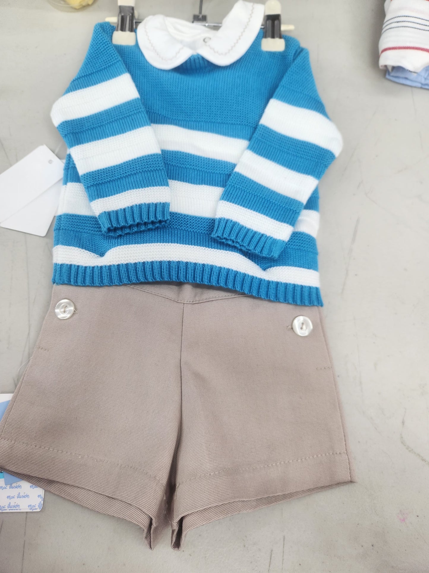 9377 conjunto 2pzas (camisa y pantalón corto) Macilusion
