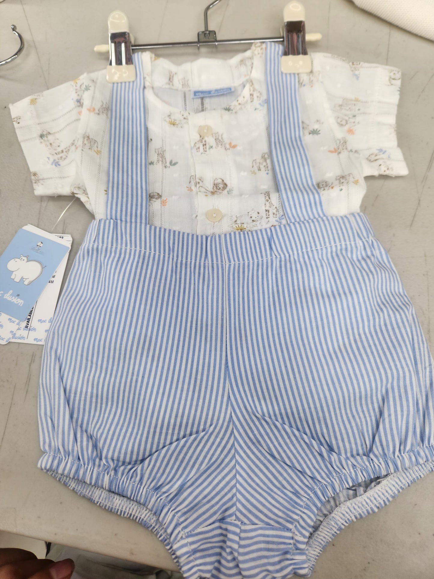 9382 conjunto 2pzas (camisa y pelele con tirantes) Macilusion