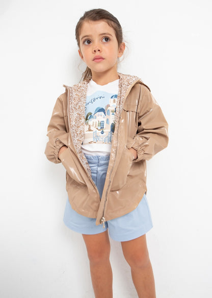Rompevientos con cremallera y capucha para niña Art. 23-03445-052 Camel