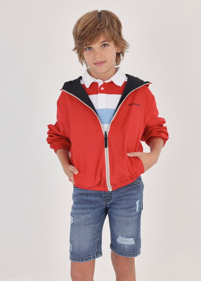 Rompevientos reversible con capucha para chico Art. 23-06454-058 Rojo