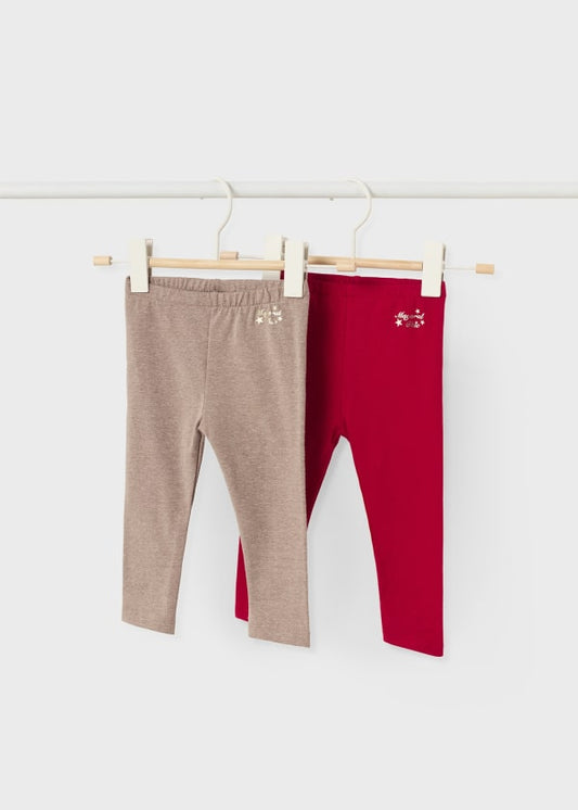 Set 2 leggings Better Cotton bebé Ref. 13-00702-041 41 Rojo