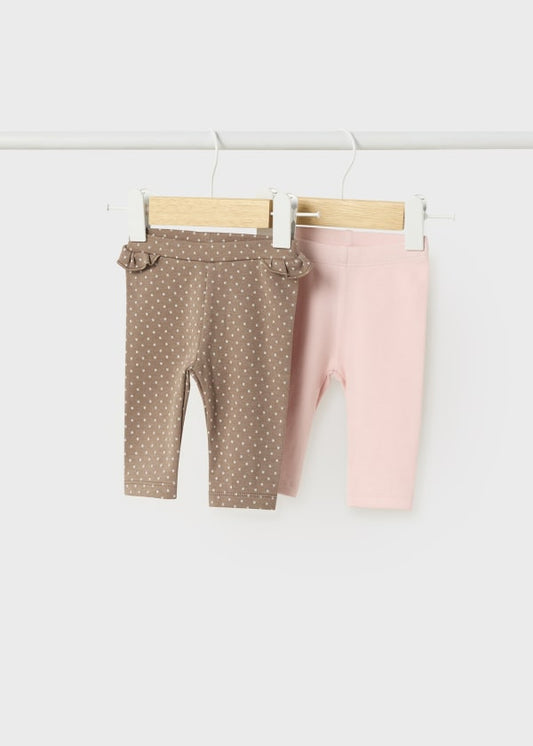 Set 2 leggings Better Cotton recién nacido  Ref. 13-02755-010 Topo Vig