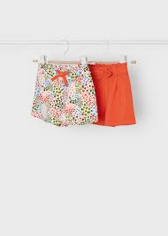 Set De Pantalones Cortos Mayoral Sku 3210 Color 86 Naranja