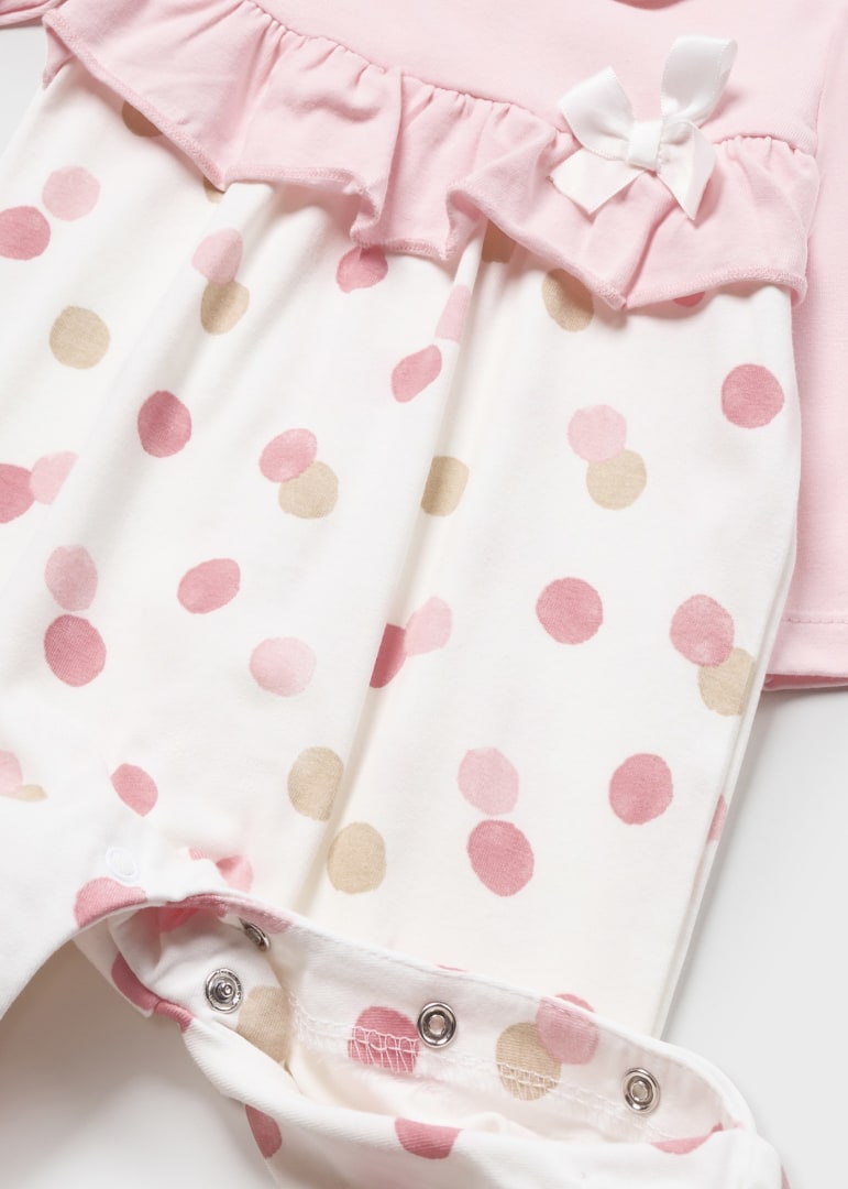 Set 2 pijamas con cuello de algodón sostenible para recién nacido MAYORAL Ref. 23/1736/63 Rosa baby