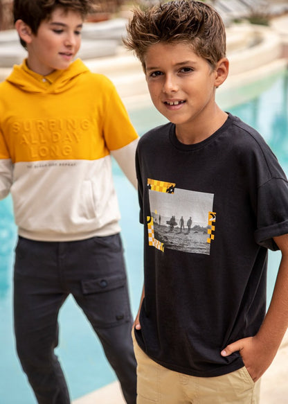 Set 2 playeras de algodón sostenible para chico Art. 23-06083-049 Negro-Curry