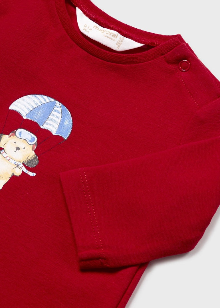 Set 2 playeras de manga larga en algodón para recién nacido MAYORAL Ref. 23/1003/21 Rojo