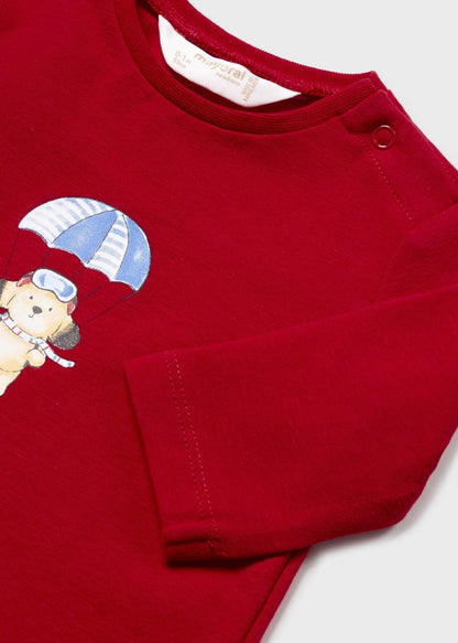 Set 2 playeras de manga larga en algodón para recién nacido MAYORAL Ref. 23/1003/21 Rojo