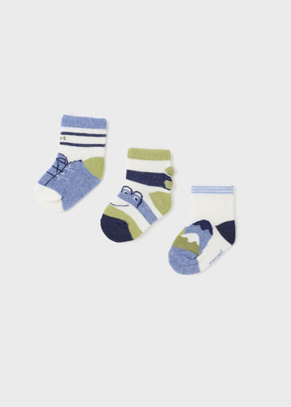 Set 3 calcetines algodón orgánico recién nacido MAYORAL  Ref. 13-09656-022 Tortuga