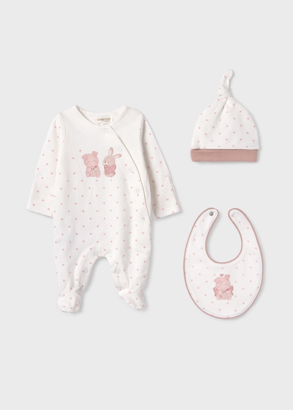 Set de regalo 3 piezas para bebé MAYORAL Ref. 13/9360/11 Misty pink
