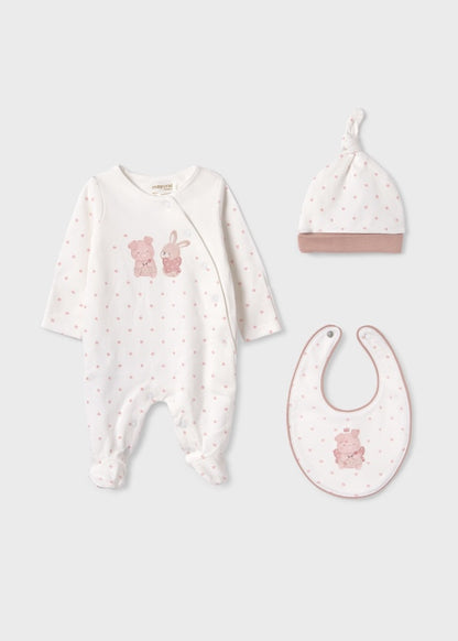 Set de regalo 3 piezas para bebé MAYORAL Ref. 13/9360/11 Misty pink
