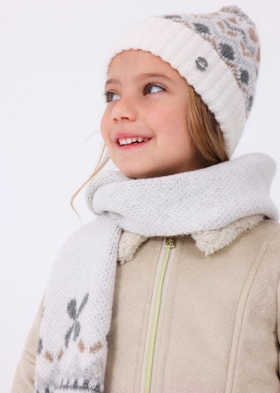 Set bufanda y gorro jacquard niña Ref. 13-10596-043 Garbanzo