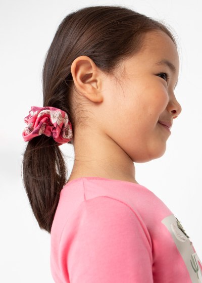 Set de playera manga larga y scrunchie de algodón para niña Sku 3072 Color Peonia