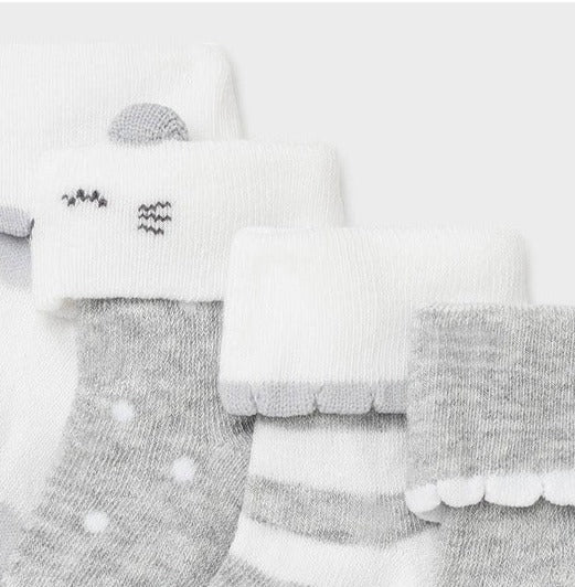 Set 4 Calcetines MAYORAL SKU 9364 Color 12 Silver vig