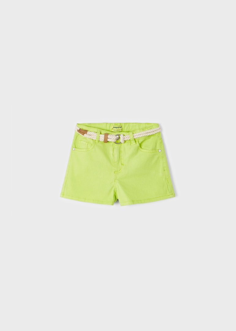 Short con cinturón de algodón sostenible para niña Art. 23-00234-025 Lima
