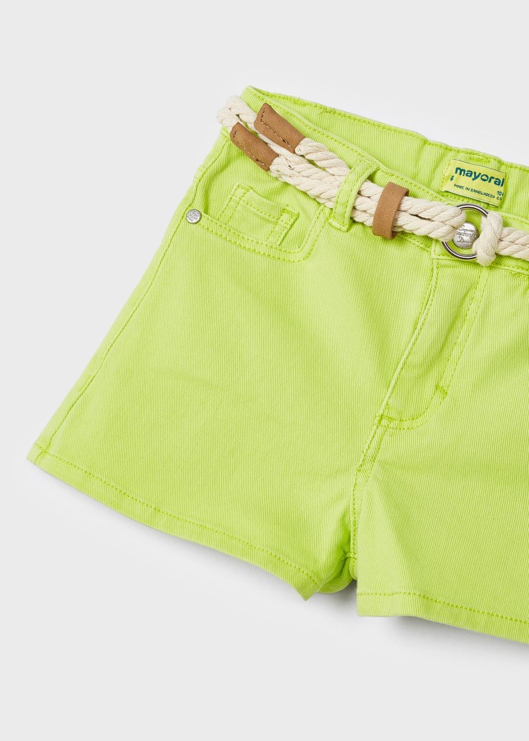 Short con cinturón de algodón sostenible para niña Art. 23-00234-025 Lima