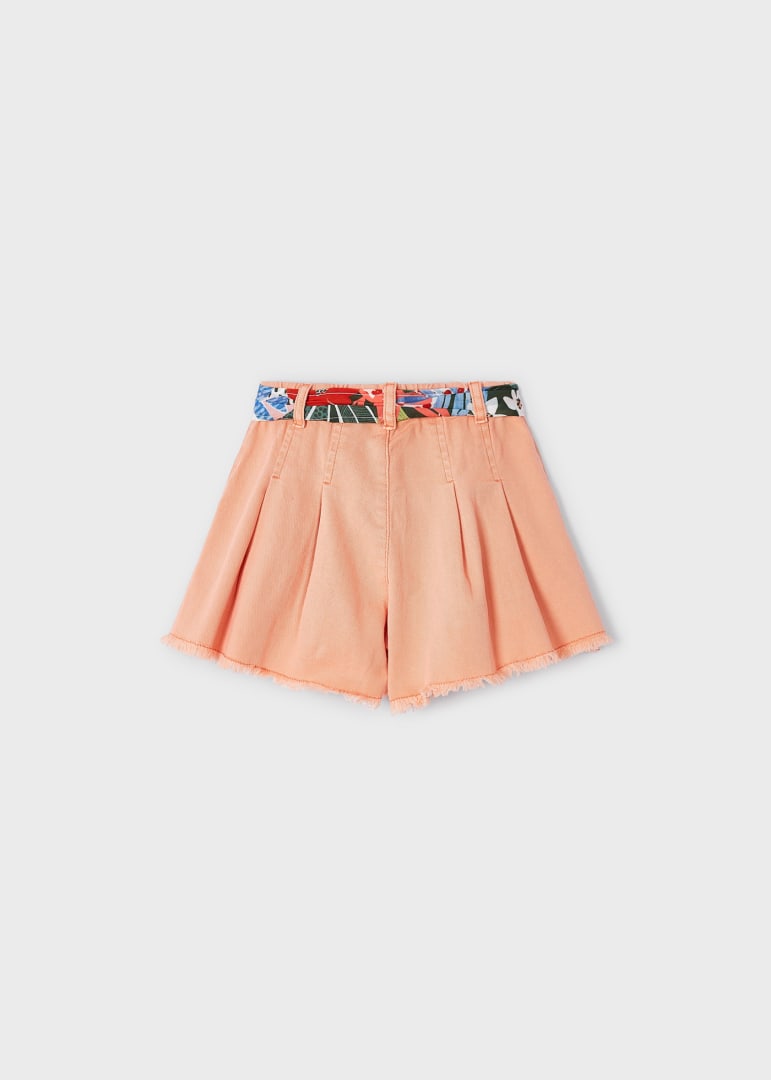 Short con cinturón estampado de algodón sostenible para niña Art. 23-03209-081 Melocoton