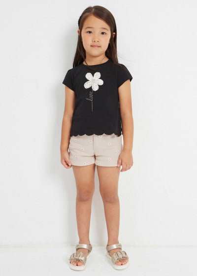 Short estampado para niña Sku 3205 Color Avena