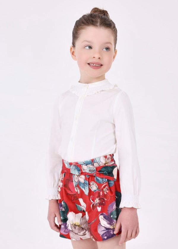 Short estampado terciopelo niña MAYORAL Ref. 13-04213-039 Rojo