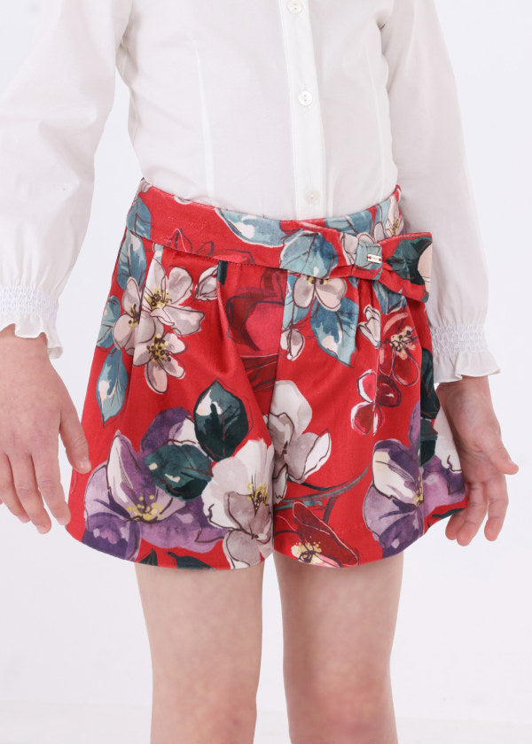 Short estampado terciopelo niña MAYORAL Ref. 13-04213-039 Rojo
