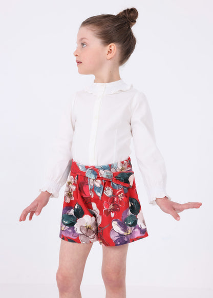 Short estampado terciopelo niña MAYORAL Ref. 13-04213-039 Rojo