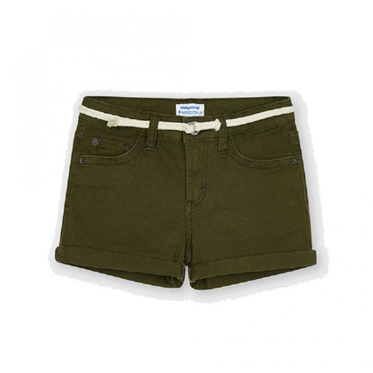 Conjunto 2 Pz  Short Sarga Basico para chica MAYORAL Ref. 275/89 Verde Caza