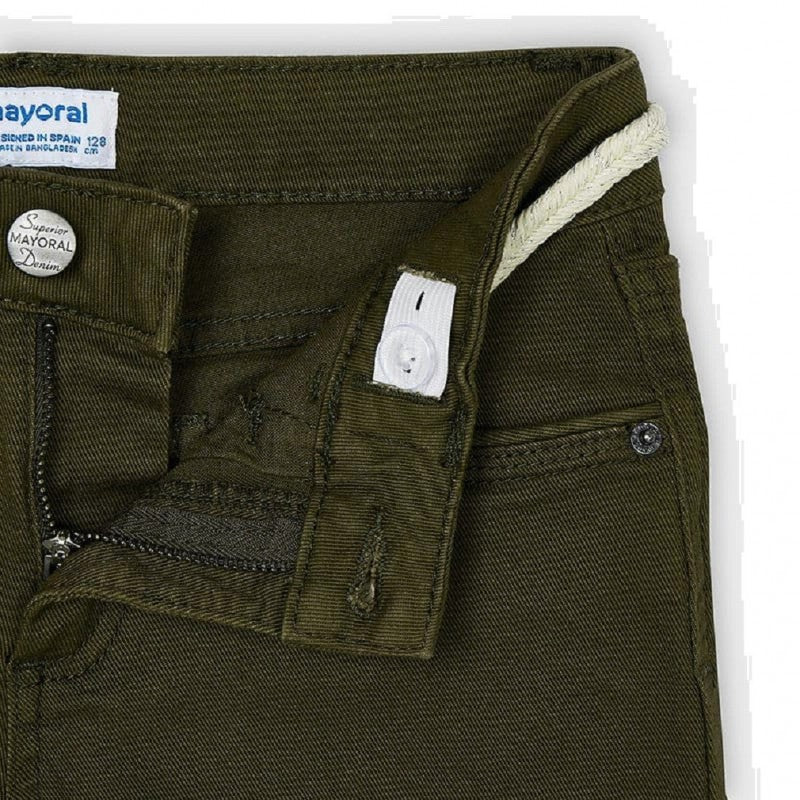 Conjunto 2 Pz  Short Sarga Basico para chica MAYORAL Ref. 275/89 Verde Caza