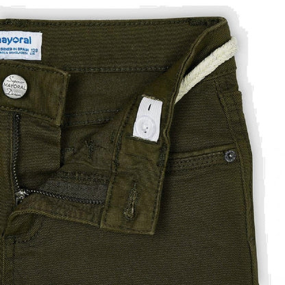 Conjunto 2 Pz  Short Sarga Basico para chica MAYORAL Ref. 275/89 Verde Caza