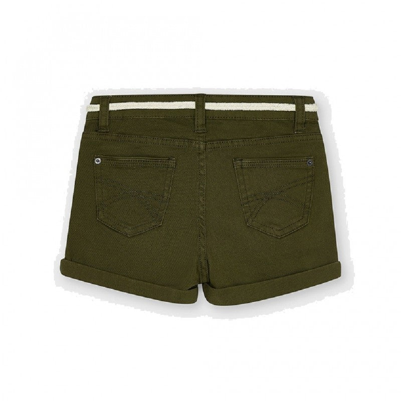 Conjunto 2 Pz  Short Sarga Basico para chica MAYORAL Ref. 275/89 Verde Caza