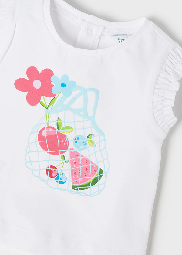 Conjunto 2 Pz Bebe Niña Short Punto SKU 1241 Color Turquesa