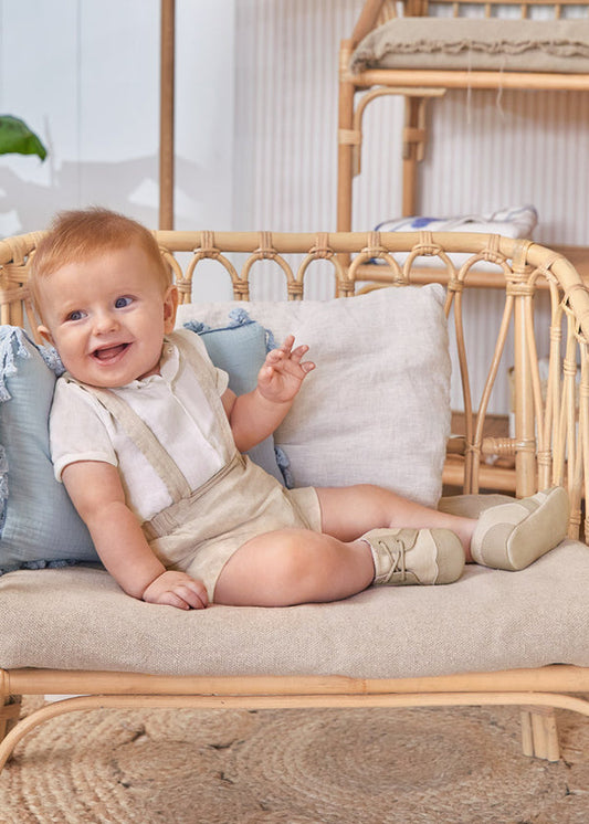 Conjunto de pantalones cortos con tirantes para bebés-niños Mayoral Ref 1215- 40 PIedra