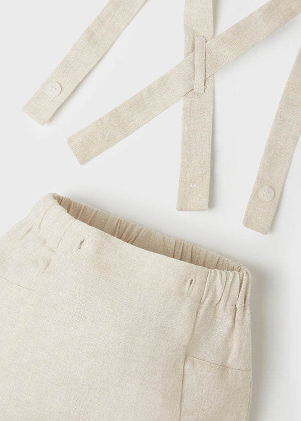 Conjunto de pantalones cortos con tirantes para bebés-niños Mayoral Ref 1215- 40 PIedra