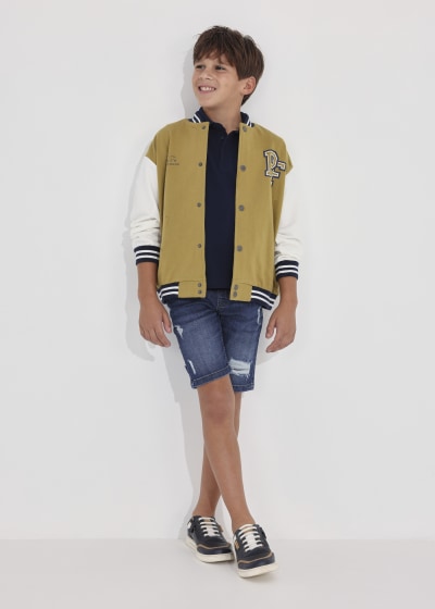 Sudadera beisbolera con motivo estampado para chico Sku 6449 Color 68 Liana