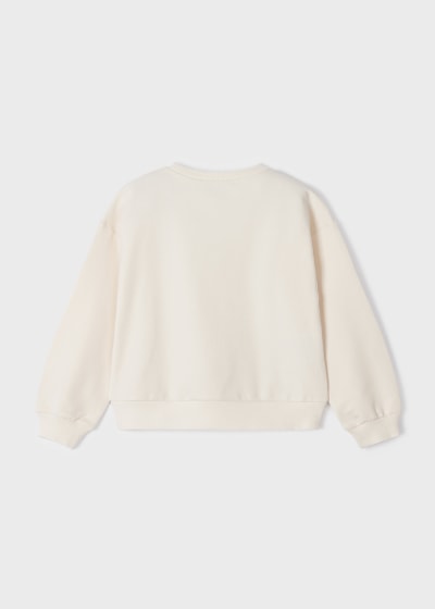 Sudadera con apliques de algodón sostenible para niña Sku 3435Color Garbanzo