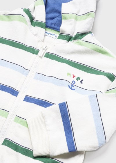 Sudadera con capucha y cremallera estampada para bebé Sku 1421 Color Jade