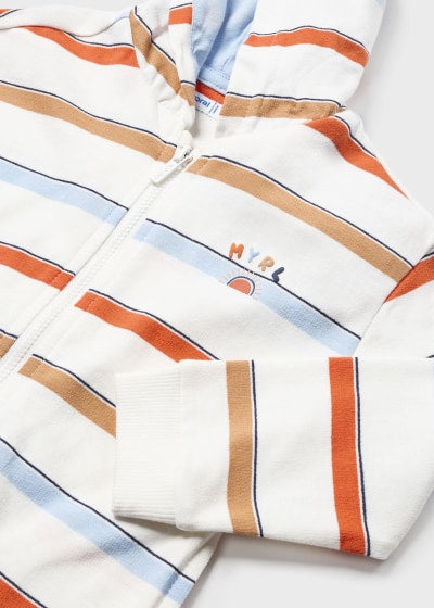 Sudadera con capucha y cremallera estampada para bebé Sku 1421 Color Pomelo